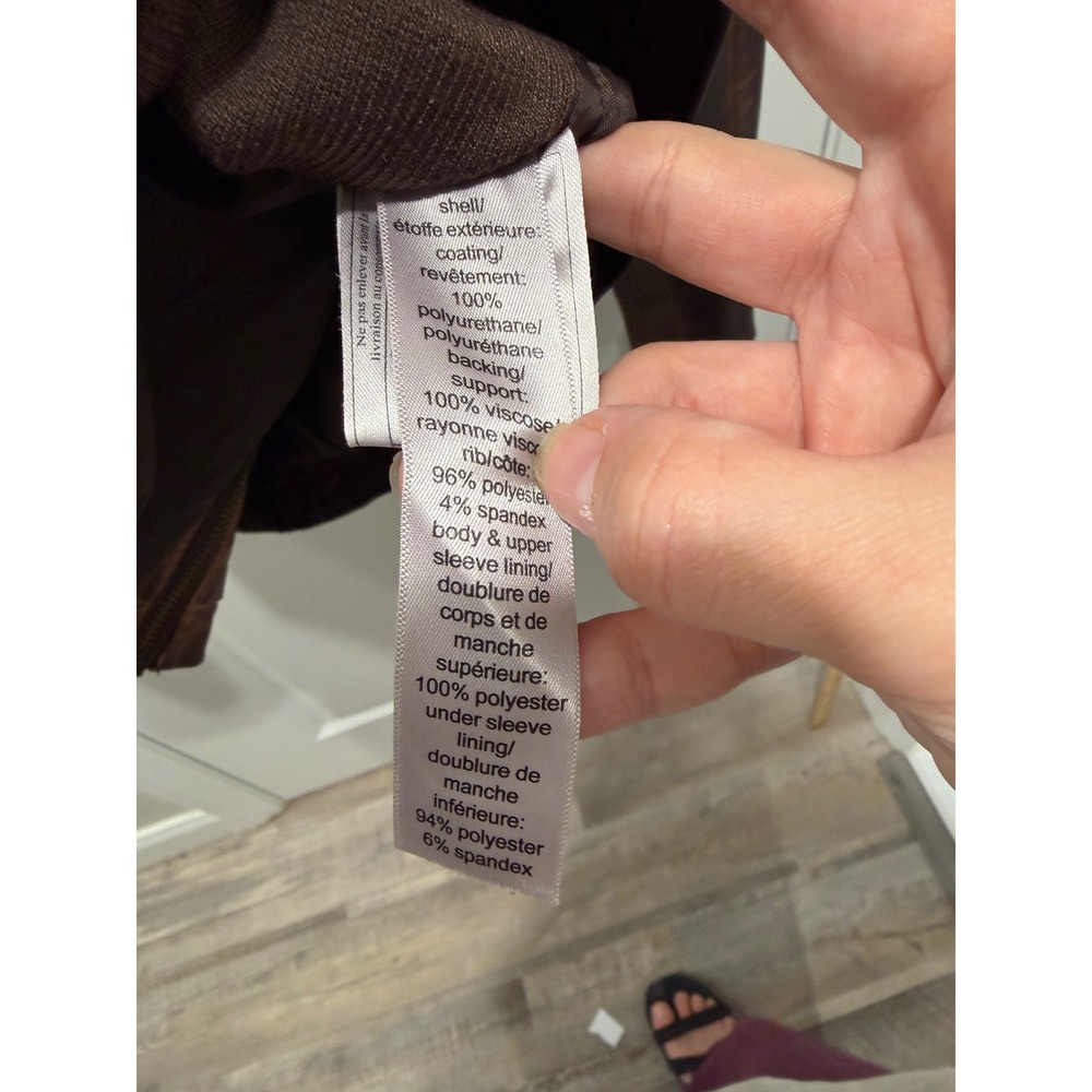 Maurices Womens Moto Jacket Faux Leather Distressed Brown Large - Picture 3 of 11